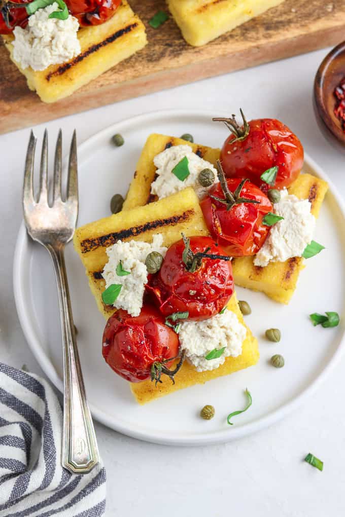 grilled polenta and roasted tomatoes
