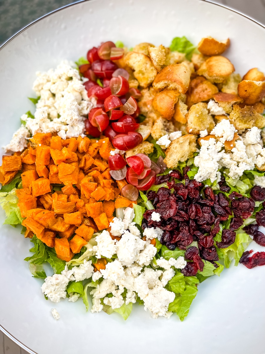 Chopped Autumn Salad with Roasted Sweet Potatoes 