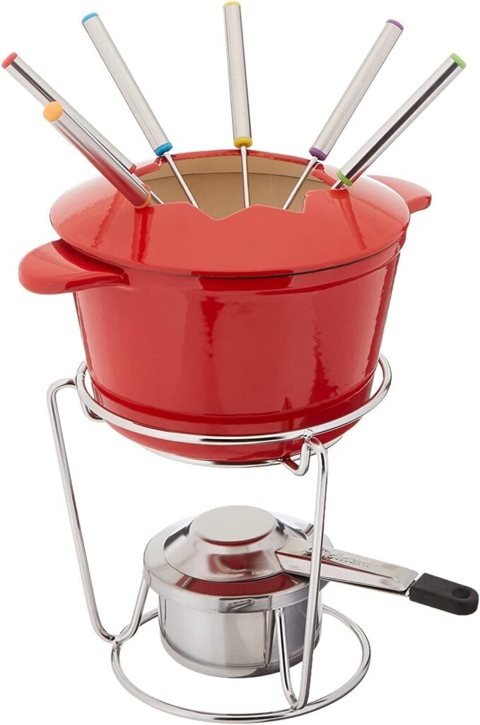 red fondue pot for galentine's day