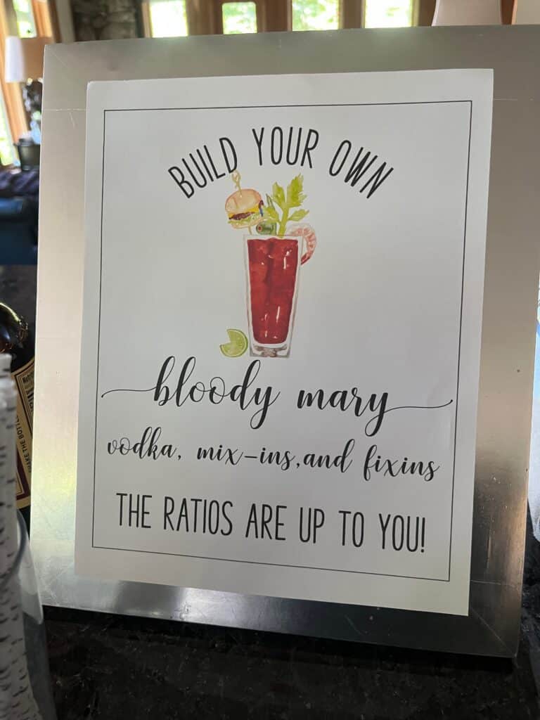 bloody mary party sign