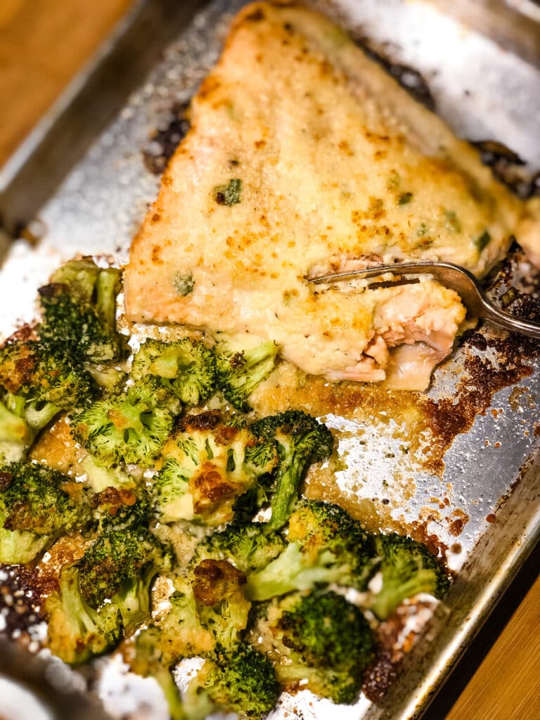 caesar salmon and broccoli