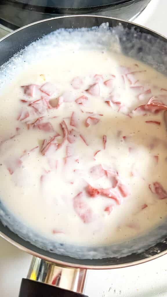 bechamel with chopped beef