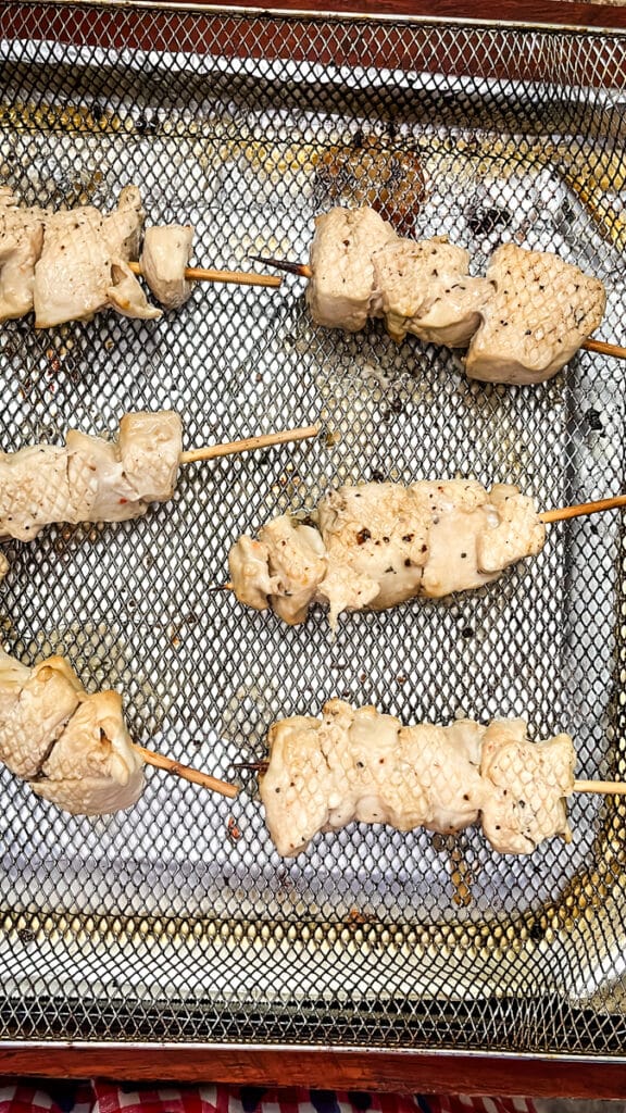 ninja air frying oven chicken kebabs