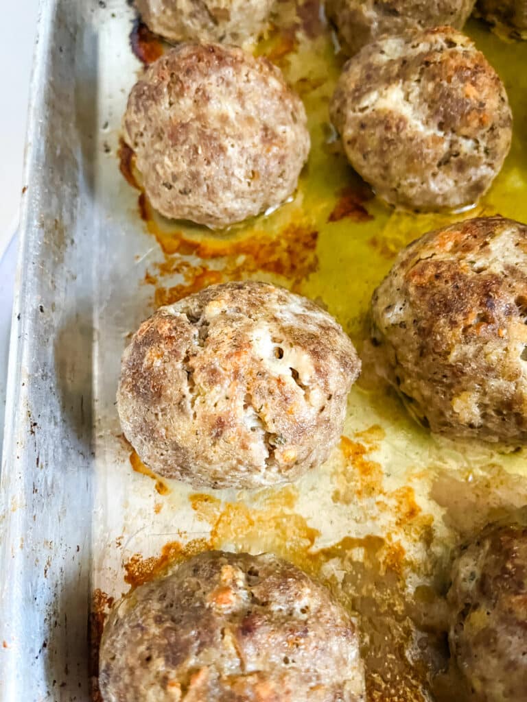 cheesy baked meatballs