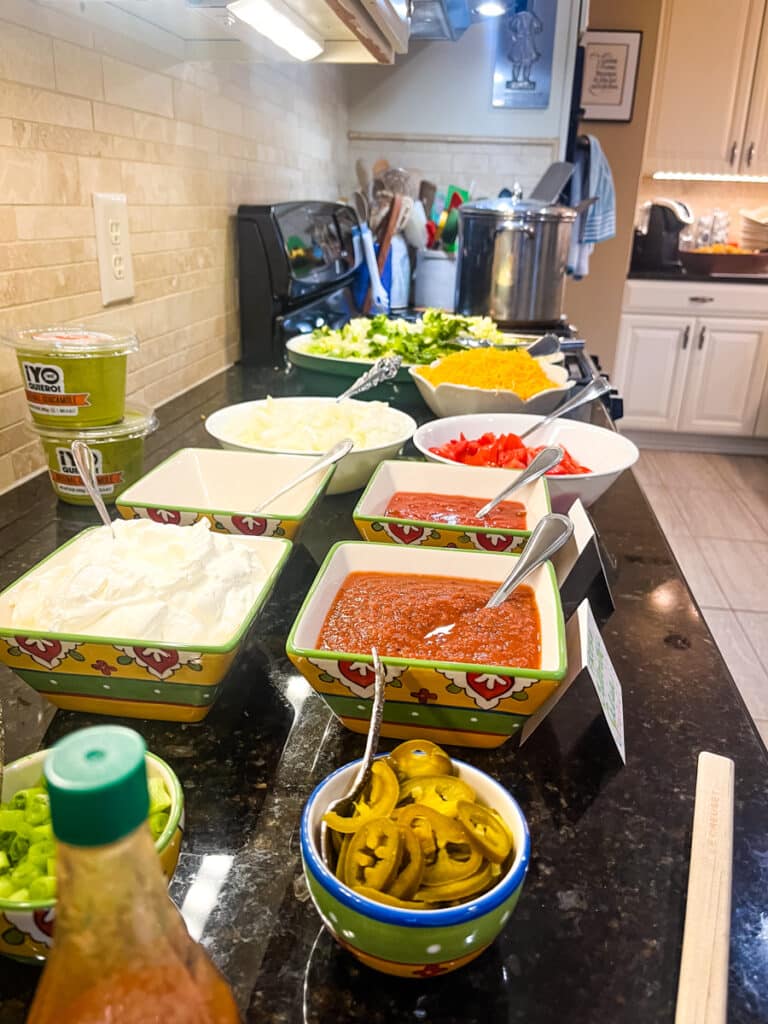 toppings bar for chalupa party