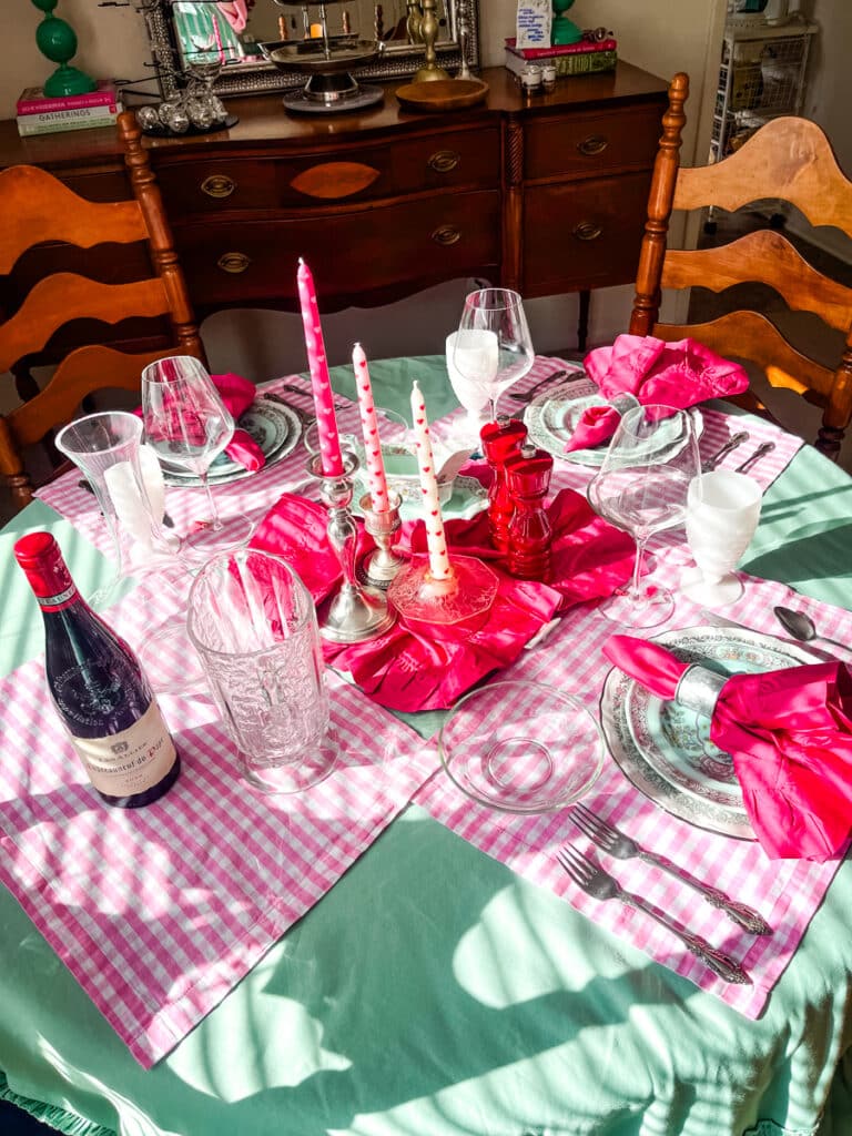 table setting for steakhouse at home