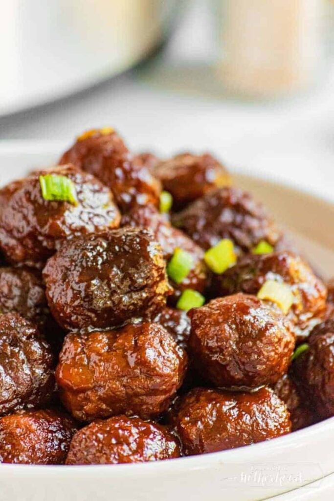 grape jelly meatballs in a slow cooker