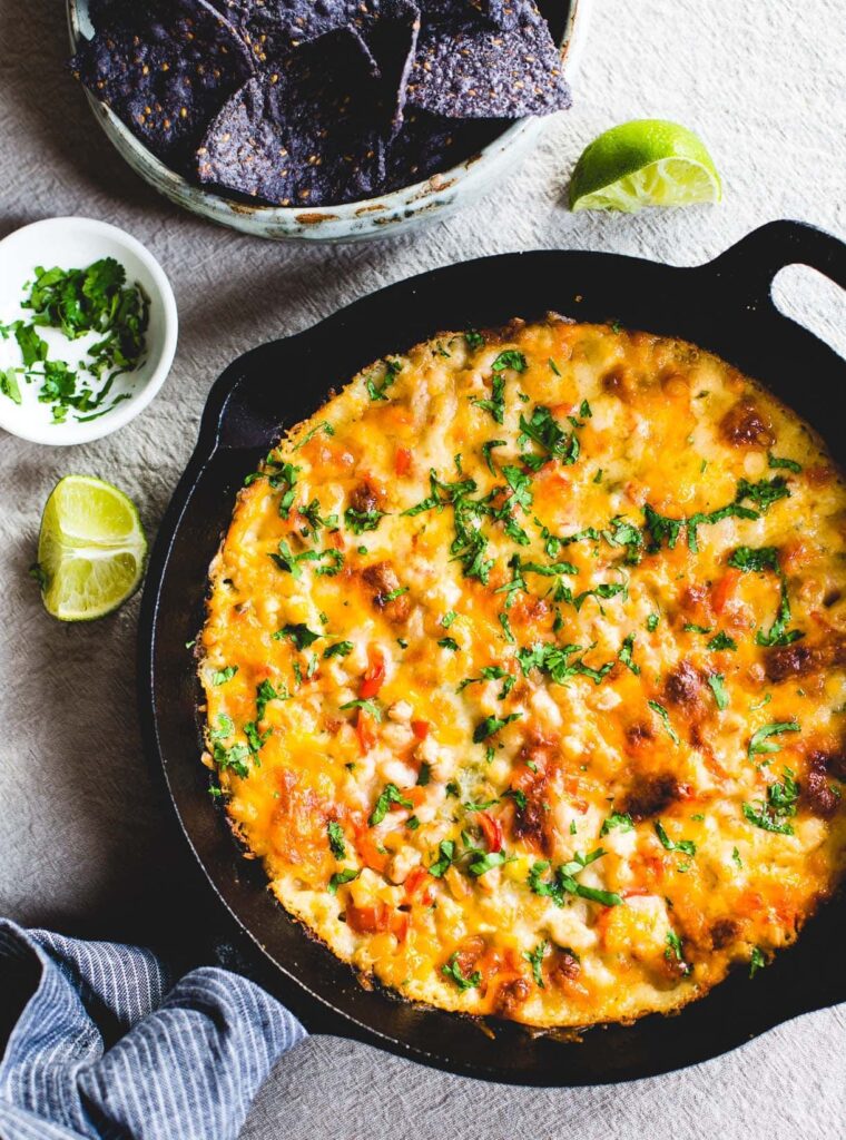 skillet white chicken chili dip