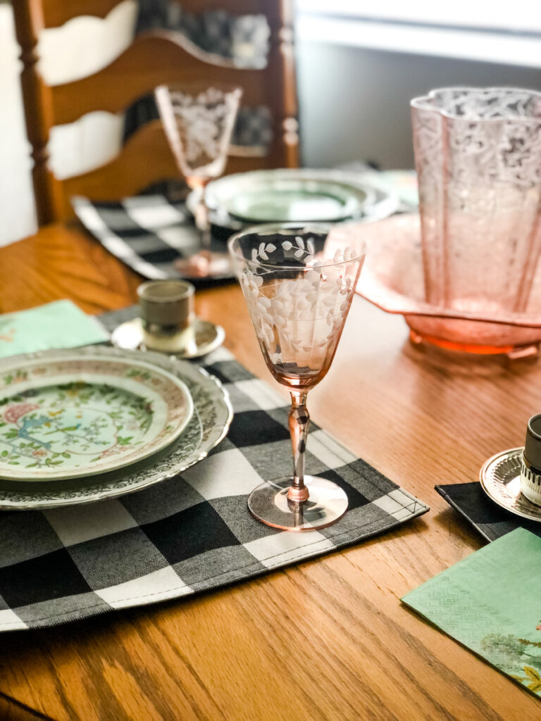 round table setting without a tablecloth