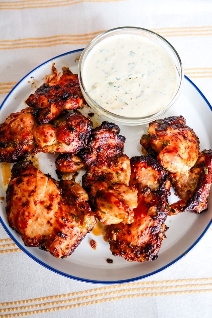 chicken thighs with hot honey ranch dressing