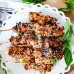 air fryer chicken skewers with sun dried tomato marinade