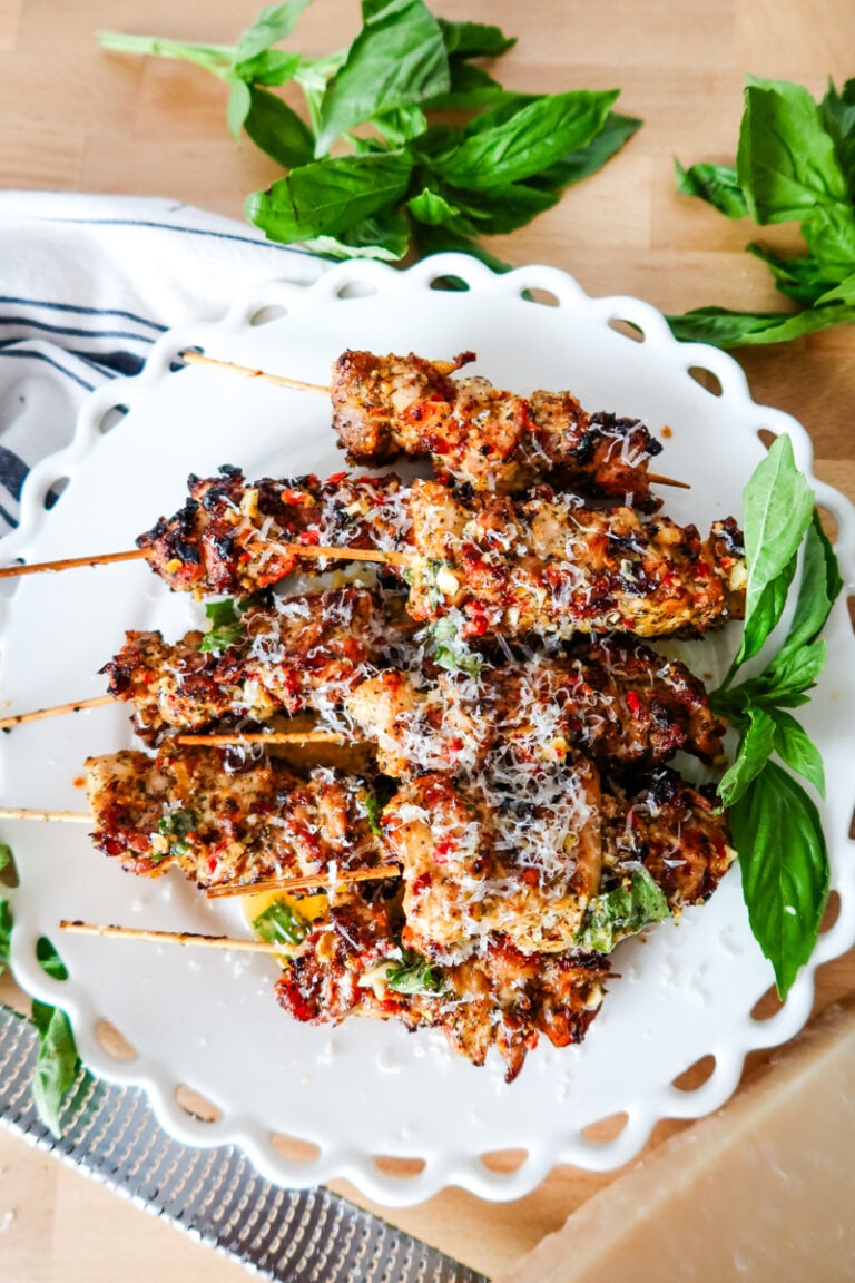 air fryer chicken skewers with sun dried tomato marinade