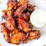 sweet and spicy chicken wings in the air fryer
