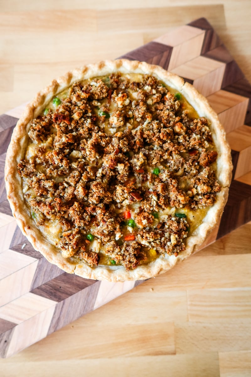 Leftover Chicken Pot Pie with Stuffing Topping